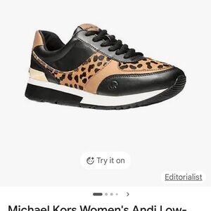 Michael Kors Leopard Print Black and Tan Sneakers